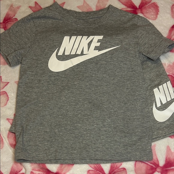 Nike Heather Gray Tee and Shorts Set - Picture 2 of 5